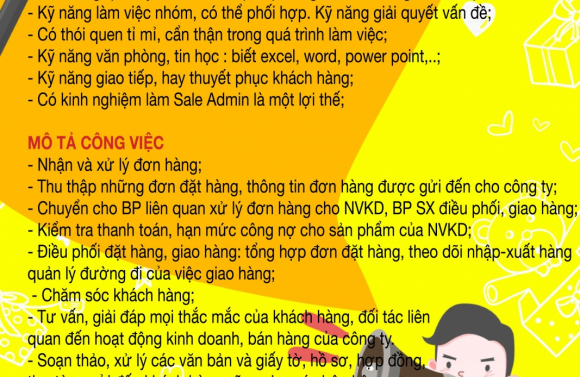 NAM MỸ TUYỂN DỤNG SALEADMIN LÀM VIỆC TẠI NINH THUẬN