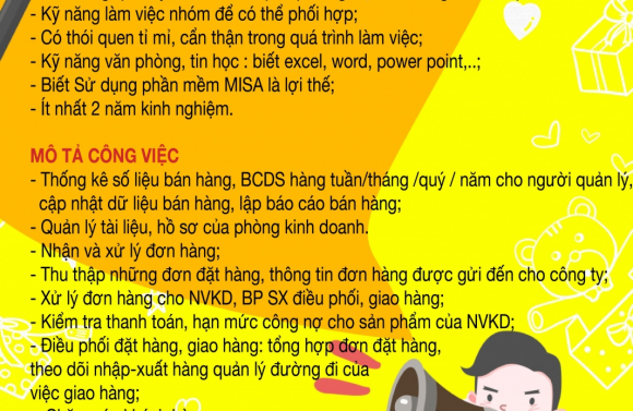 QUỐC TẾ NAM MỸ TUYỂN DỤNG KẾ TOÁN - SALE ADMIN