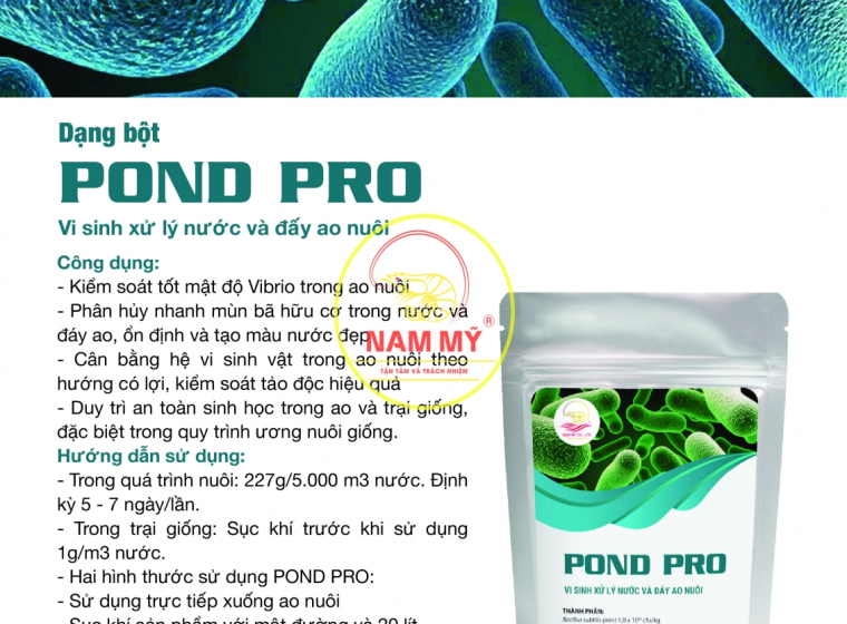 POND PRO - VI SINH XỬ LÝ NƯỚC VÀ ĐÁY AO NUÔI