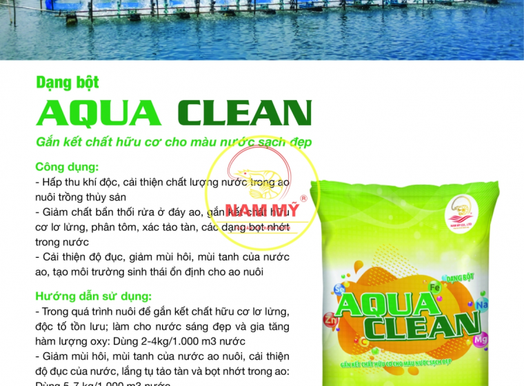 AQUA CLEAN - GẮN KẾT CHẤT HỮU CƠ CHO MÀU NƯỚC SẠCH ĐẸP